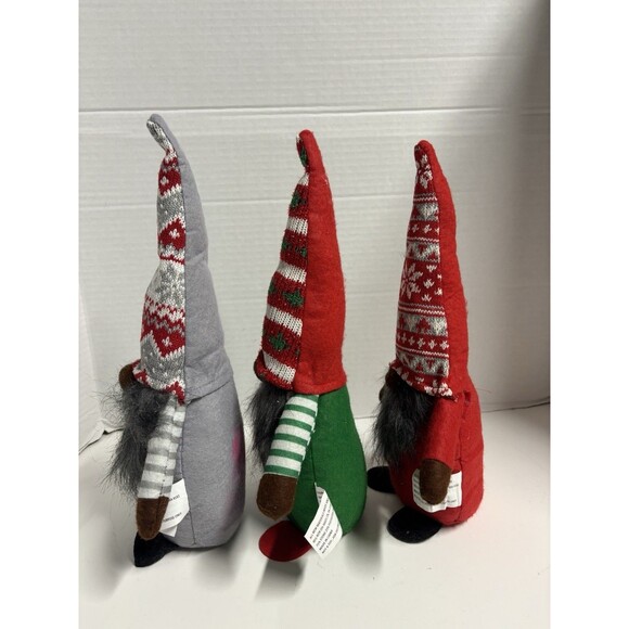Christmas Plush Gnomes Lot Of 3 Adjustable 14” - Picture 5 of 7